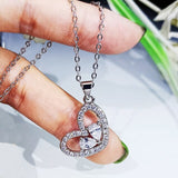 Hot Sale 925 Sterling Silver Heart Stone Necklace Chain Ring Bright Love Jewelry Set CZ Wedding Engagement Fine Jewelry