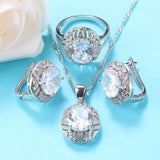925 Sterling Silver Bridal Wedding-Engagement Jewelry Sets For Women Trendy Accessories 7-Colors Women Gift Jewelry