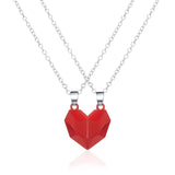 2Pcs Magnetic Couple Necklace Lover Heart Distance Paired Pendant 2021 New Charm Necklace For Women Jewelry Valentine's Day Gift