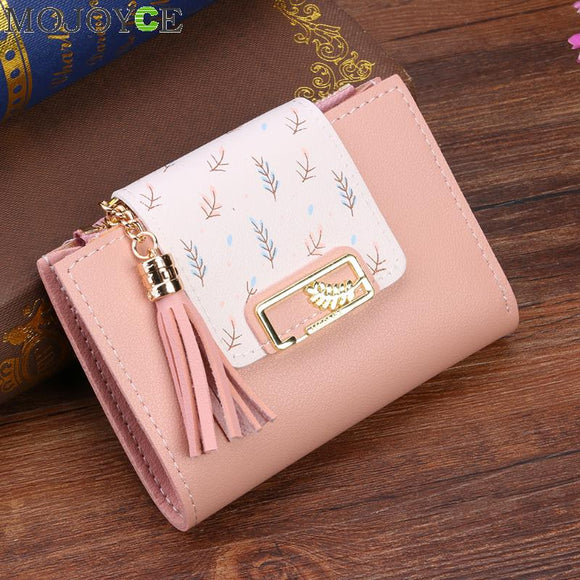 Fashion Women's Wallets Tassel Short Wallet For Women Mini Coin Purse Ladies Clutch Small Wallet Female Pu Leather Card Holder