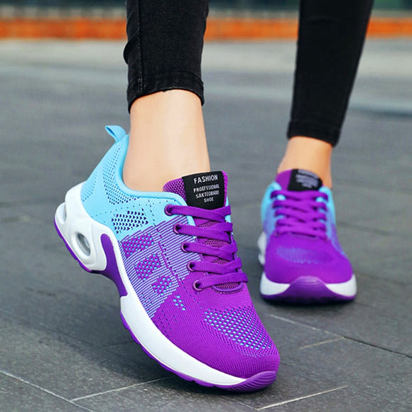 2021 Air Cushion Sneakers Women Breathable Lightweight Shock Absorption Casual Sports Running Shoes Women Vulcanized Shoes
