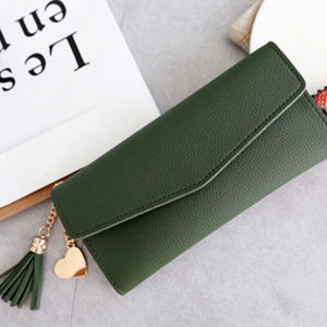 Brand Designer Coin Cluth Purses Leather Wallets Women Long Tassel Luxury Clutch Phone Wallets Credit Card Holder Money Bag