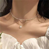 Charm Fashion Butterfly Pendant Pearl Chain Necklace For Women Trendy Women's Choker Neck Chain Female Jewelry 2021 Gift Friends