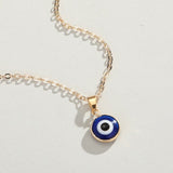 New Simple Women Heart Shape Turkish Evil Eye Pendant Necklace Choker  Eyes Chain Neck Accessory Lucky Friendship Jewelry Gifts