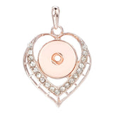New Snap Pendant Necklace Rhinestone Rose Gold Necklaces Fit 18mm Snap Button Fashion Snap Jewelry