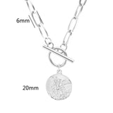 Perpetuo Socorro Saint Michael Archangel Charm WOMEN CHOKER NECKLACE Stainless steel Toggle Clasp collares Collier gift