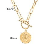 Perpetuo Socorro Saint Michael Archangel Charm WOMEN CHOKER NECKLACE Stainless steel Toggle Clasp collares Collier gift