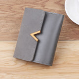 Women Stitching Leather Wallets Frosted Short Purses for Ladies Small Coin Pockets Hasp Mini Money Bags Girls Soft Card Holder
