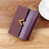 Women Stitching Leather Wallets Frosted Short Purses for Ladies Small Coin Pockets Hasp Mini Money Bags Girls Soft Card Holder