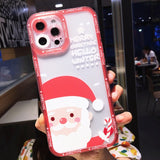 Cute Cartoon Daisy Flower Santa Elk Snow Happy New Year Letters Phone Case For iPhone 13 11 12 Pro Max X XR XS 7 8 Plus SE 2020