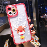 Cute Cartoon Daisy Flower Santa Elk Snow Happy New Year Letters Phone Case For iPhone 13 11 12 Pro Max X XR XS 7 8 Plus SE 2020