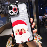 Cute Cartoon Daisy Flower Santa Elk Snow Happy New Year Letters Phone Case For iPhone 13 11 12 Pro Max X XR XS 7 8 Plus SE 2020