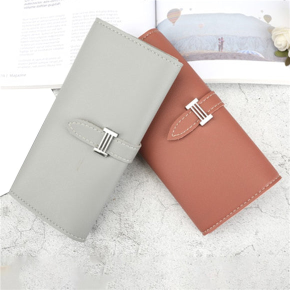 Women's Leather Wallet Fashion All-match Lady Clutch Purse Solid Color Long Wallet 2021 Spring New Model