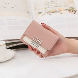 LAYRUSSI New Small Women&#39;s Wallet Female Short Wallet Cardholder Korean Style Folding Student Mini Fashion Wallet Coin Purse