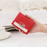 LAYRUSSI New Small Women&#39;s Wallet Female Short Wallet Cardholder Korean Style Folding Student Mini Fashion Wallet Coin Purse