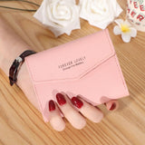 Simple Girls Short Wallets with Hasp Small Soft Leather Money Bags Women Letter Pattern Coin Purse Female Handbags cartera mujer