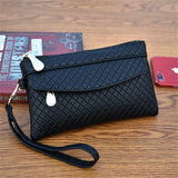 Clutch Organizer Wallet Women Organizer Purse Plaid Zipper Long Key Coin Bag Casual Women&#39;s Wallet Leather Genuine Money Bag