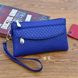 Clutch Organizer Wallet Women Organizer Purse Plaid Zipper Long Key Coin Bag Casual Women&#39;s Wallet Leather Genuine Money Bag