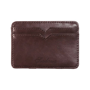 New Fashion Man Small Leather Magic Wallet With Coin Pocket Men&#39;s Mini Purse Money Bag Credit Card Holder Clip For Cash
