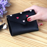 Tassel Women Small Wallets Ladies Short Card Holder Soft Leather Money Pockets for Female Coin Purses with Hasp porte monnaie