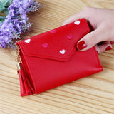 Tassel Women Small Wallets Ladies Short Card Holder Soft Leather Money Pockets for Female Coin Purses with Hasp porte monnaie