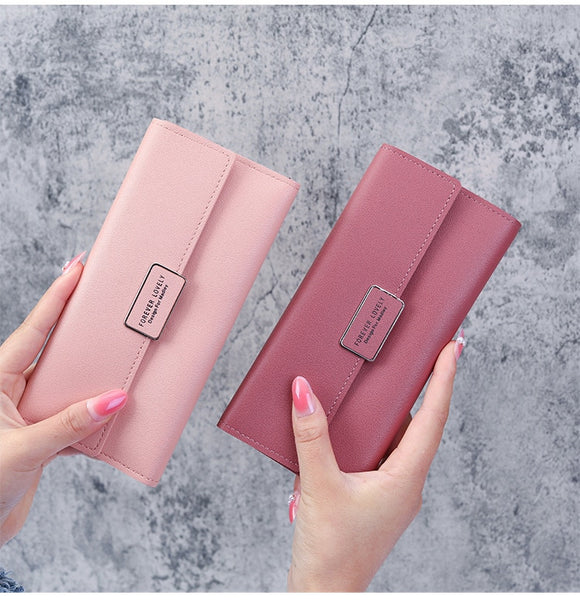 Womens Wallets and Purses PU Leather Wallet Female Wristband Letter Print Long Women Purse Large Capacity Phone Bag Women Wallet