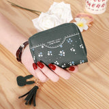 Small Money Bag Ladies Printed Coin Purses Zipper Short Wallets for Women Mini PU Leather Handbags Small Card Case cartera mujer