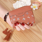 Small Money Bag Ladies Printed Coin Purses Zipper Short Wallets for Women Mini PU Leather Handbags Small Card Case cartera mujer