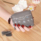 Small Money Bag Ladies Printed Coin Purses Zipper Short Wallets for Women Mini PU Leather Handbags Small Card Case cartera mujer