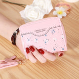 Small Money Bag Ladies Printed Coin Purses Zipper Short Wallets for Women Mini PU Leather Handbags Small Card Case cartera mujer