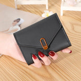 Summer Small Women Wallet Short Fashion Leather Bags Female Mini Clutch Solid Color Card Holder Girls Coin Purses monedero mujer