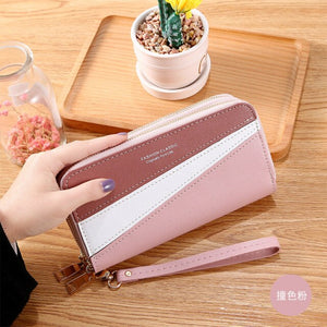 Women&#39;s Wallets Large Leather 2021 Fashion Wallet for Cards Long Double Zipper Female Hasp Clutch Female Hasp with Free Shipping