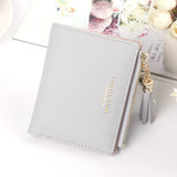 Women Short Wallet Lady Mini Money Purses Small Fold PU Leather Female Card Holder Fastener Zipper Short Clutch Wallet