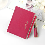 Women Short Wallet Lady Mini Money Purses Small Fold PU Leather Female Card Holder Fastener Zipper Short Clutch Wallet