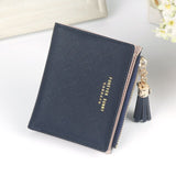 Women Short Wallet Lady Mini Money Purses Small Fold PU Leather Female Card Holder Fastener Zipper Short Clutch Wallet