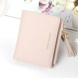 Women Short Wallet Lady Mini Money Purses Small Fold PU Leather Female Card Holder Fastener Zipper Short Clutch Wallet