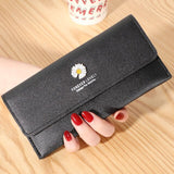 Ladies Long Purses Chrysanthemum Leather Wallets for Women  Multi Card Position Clutch Zipper Coin Purse Money Bag porte monnaie