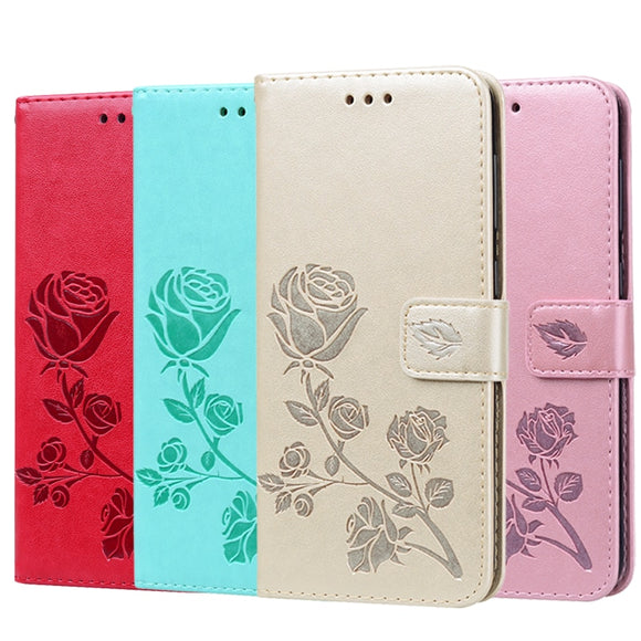 Luxury Flower Leather Flip Cover For Samsung Galaxy A10 A20 A20E A30 A40 A50 A6 A8 Plus A7 2018 J7 J5 J3 2017 J730FM Wallet Case