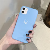 For iPhone 13 Pro Max Case Candy Color Love Heart Couples Phone Case For iPhone 11 12 Pro Mini X XR XS Max Soft Silicone Cover