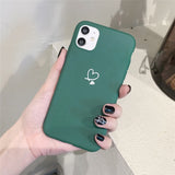 For iPhone 13 Pro Max Case Candy Color Love Heart Couples Phone Case For iPhone 11 12 Pro Mini X XR XS Max Soft Silicone Cover