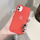 For iPhone 13 Pro Max Case Candy Color Love Heart Couples Phone Case For iPhone 11 12 Pro Mini X XR XS Max Soft Silicone Cover