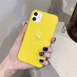 For iPhone 13 Pro Max Case Candy Color Love Heart Couples Phone Case For iPhone 11 12 Pro Mini X XR XS Max Soft Silicone Cover