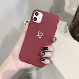 For iPhone 13 Pro Max Case Candy Color Love Heart Couples Phone Case For iPhone 11 12 Pro Mini X XR XS Max Soft Silicone Cover