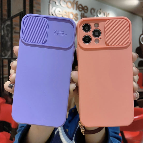 Camera Lens Protection Solid Phone Case For iPhone 13 11 12 Pro Max Mini X XR XS Max 7 8 Plus SE 2020 Candy Color Soft TPU Cover