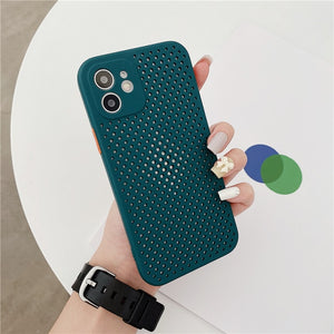 Luxury Heat Dissipation Silicone Case For iPhone 13 12 Mini 11 Pro XS Max X XR 7 8 Plus SE2 Candy Color Breathable Cooling Cover