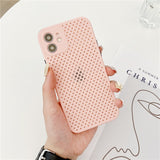 Luxury Heat Dissipation Silicone Case For iPhone 13 12 Mini 11 Pro XS Max X XR 7 8 Plus SE2 Candy Color Breathable Cooling Cover