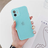 Luxury Heat Dissipation Silicone Case For iPhone 13 12 Mini 11 Pro XS Max X XR 7 8 Plus SE2 Candy Color Breathable Cooling Cover