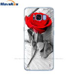 Silicone case For Samsung Galaxy S8 case G950 g950f Back Cover for samsung s8 plus s8+ case G955F protective coque bumper flower