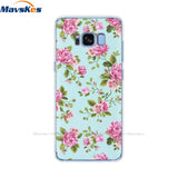 Silicone case For Samsung Galaxy S8 case G950 g950f Back Cover for samsung s8 plus s8+ case G955F protective coque bumper flower