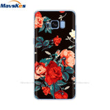 Silicone case For Samsung Galaxy S8 case G950 g950f Back Cover for samsung s8 plus s8+ case G955F protective coque bumper flower